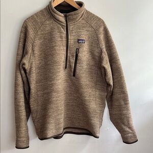 Patagonia Brown Zip Up Sweater with Textured Fleece